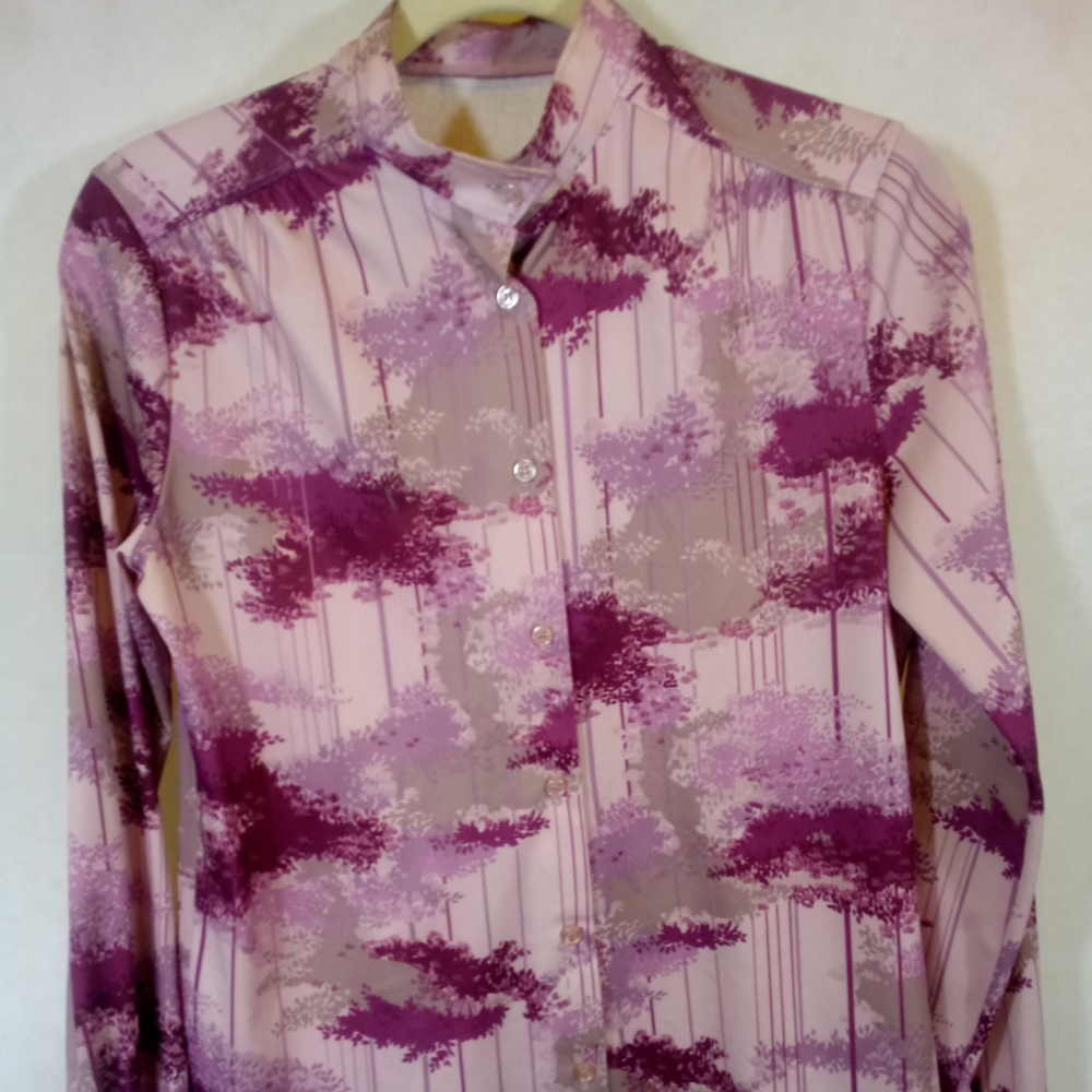 Vintage Pink and Purple Button-Down Shirt